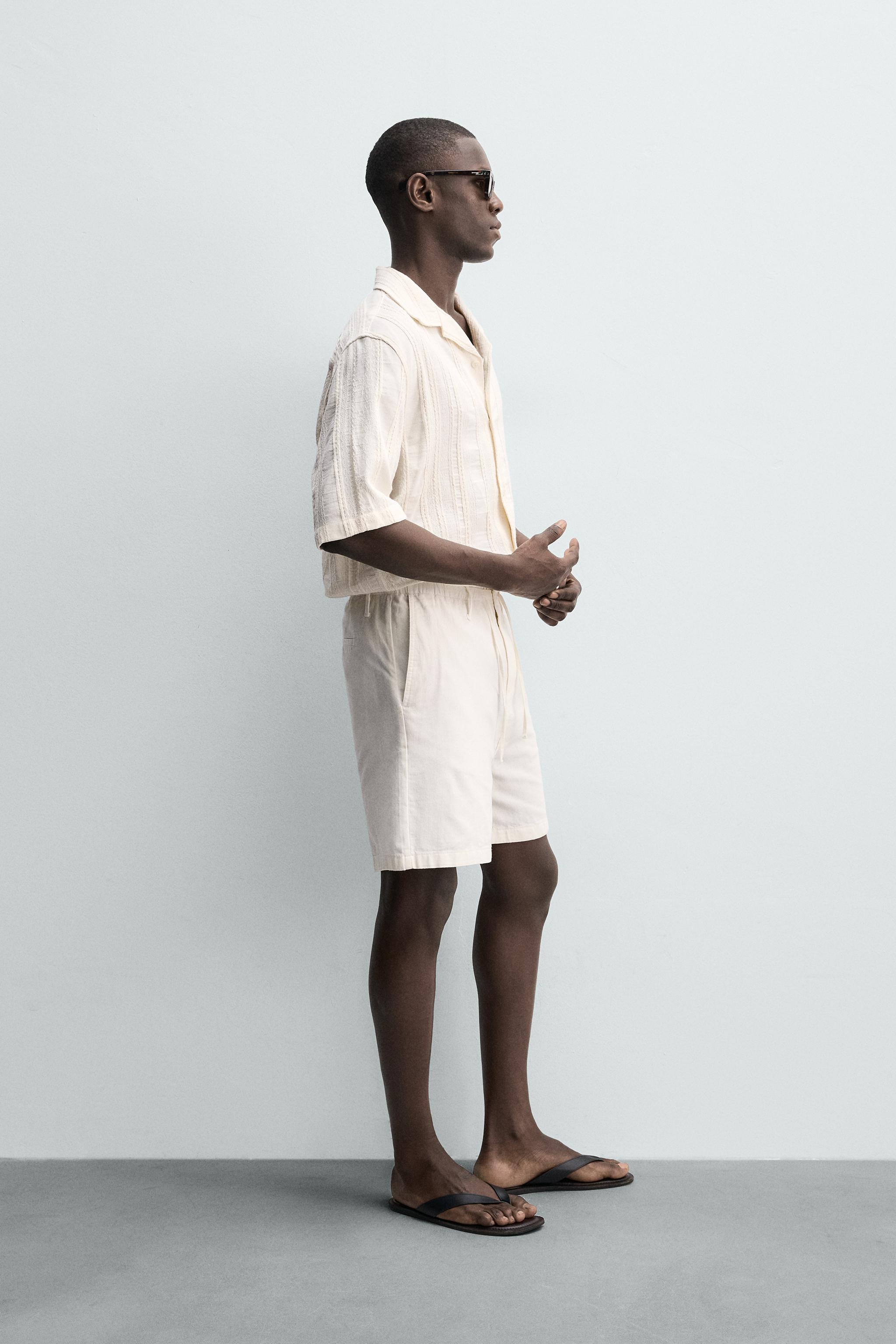 REGULAR FIT COTTON BLEND SHORTS